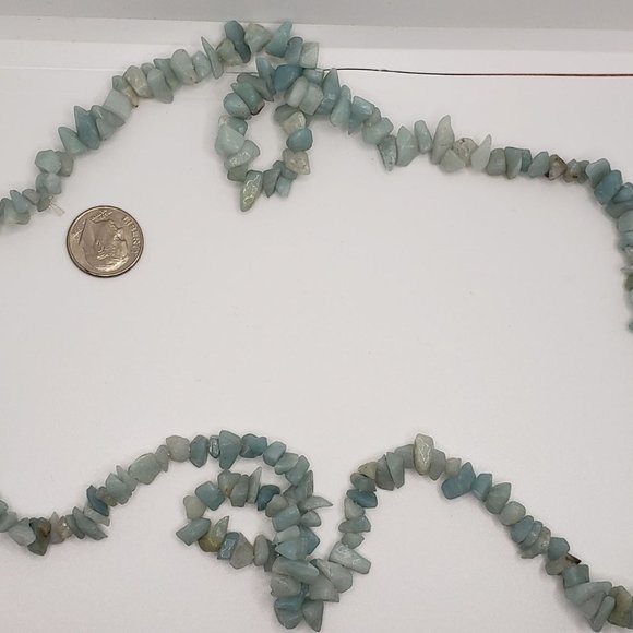 Amazonite (Natural) Chip Strand 34 Inches - Picture 2 of 2